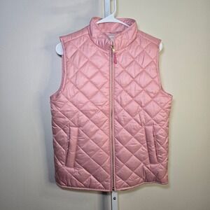 Crewcuts J.Crew Girls XXL Pink Quilted Puffer Vest Full Zip Sleeveless Jacket